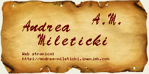 Andrea Mileticki vizit kartica